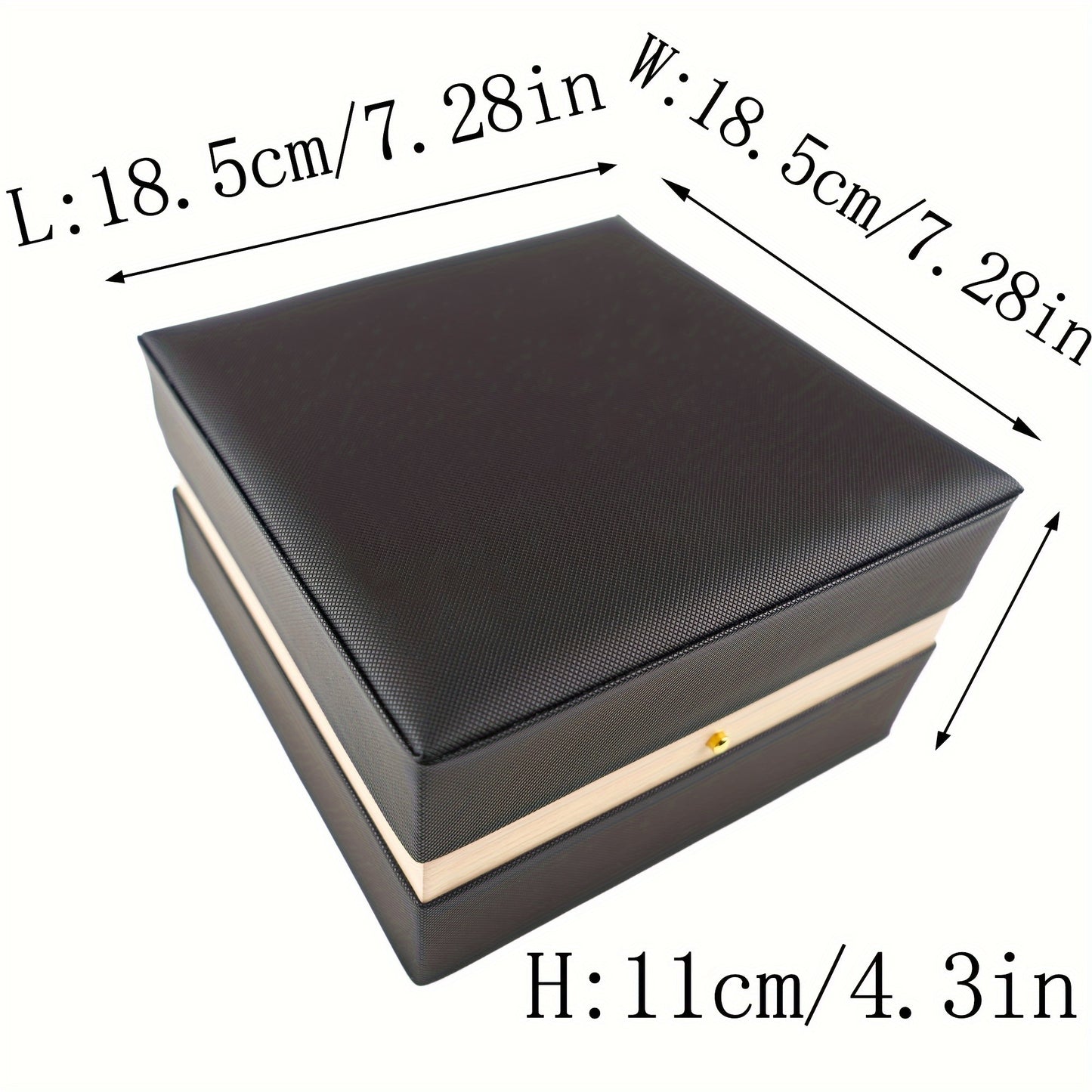 Boite à montre de luxe en bois noir avec intérieur en tissu.