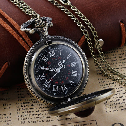 Montre de Poche à quartz rétro collier élégant.