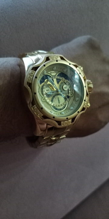 Montre de luxe en or 18 carats pour hommes étanche originale.