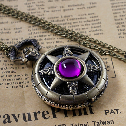 Montre de Poche à quartz rétro collier élégant.