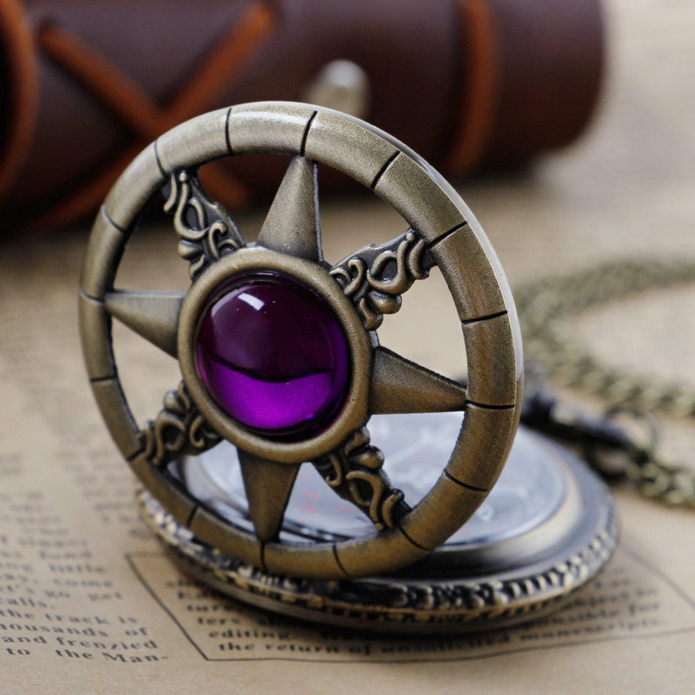 Montre de Poche à quartz rétro collier élégant.