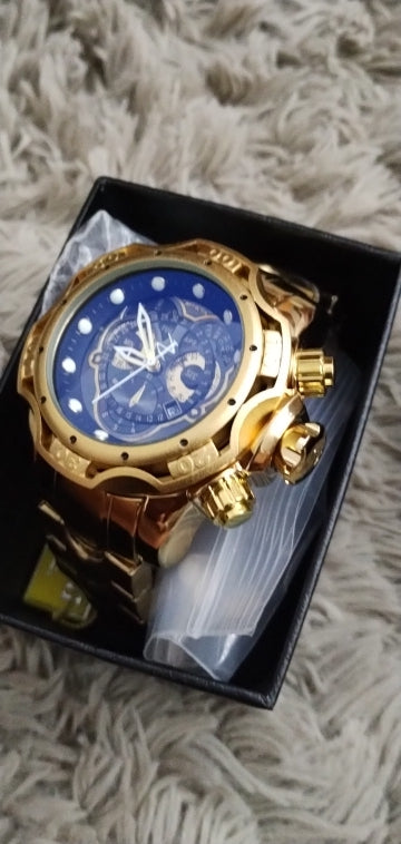 Montre de luxe en or 18 carats pour hommes étanche originale.