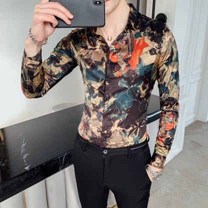 Chemise à manches longues pour hommes nouveau design coupe couvertes.