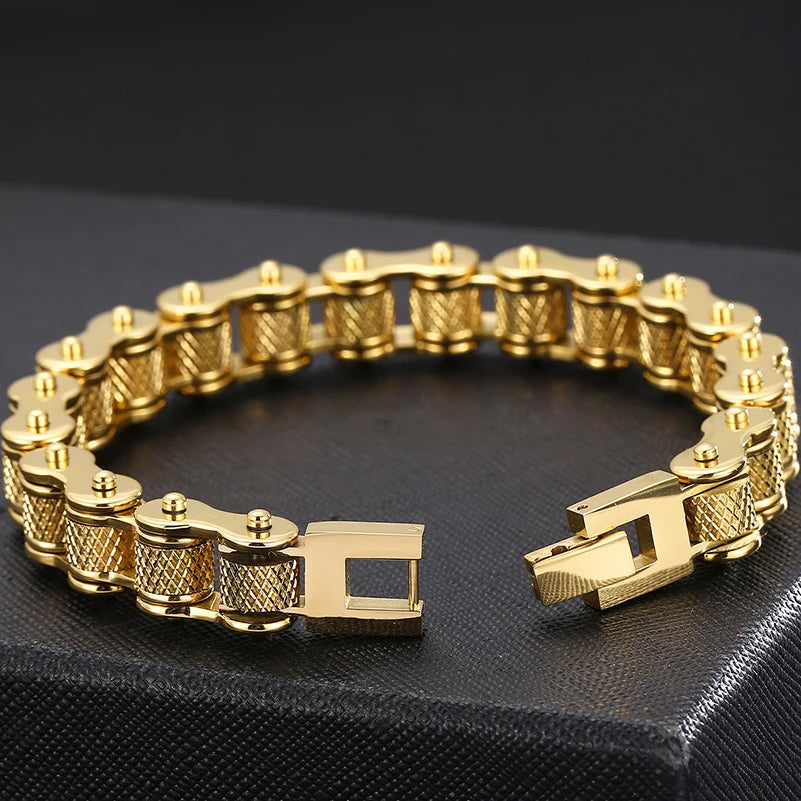 Bracelet en acier inoxydable pour hommes chaîne à maillons.