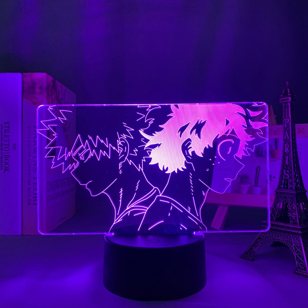 Lampe à LED 3D avec et sans télécommande.