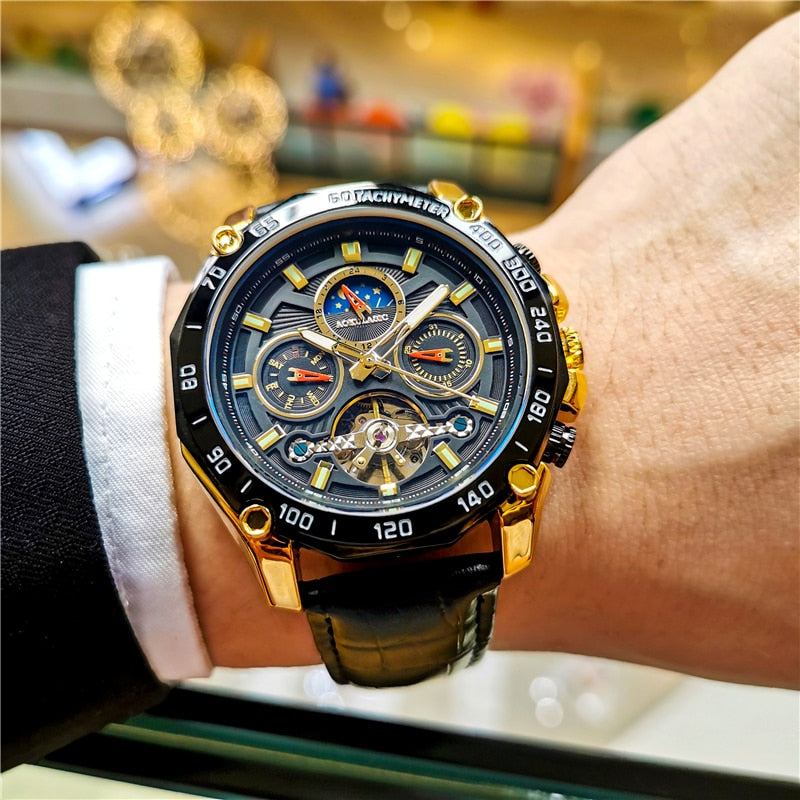Montre mécanique automatique pour hommes remontage automatique.