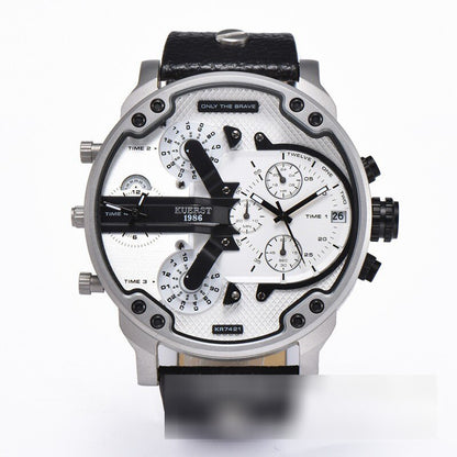 Montre luxe élégante pour hommes ronde bracelet en acier inoxydable.