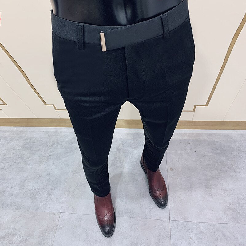 Pantalon Slim Fit pour hommes, pantalon décontracté, longueur de rinçage, haute qualité, printemps, 2022