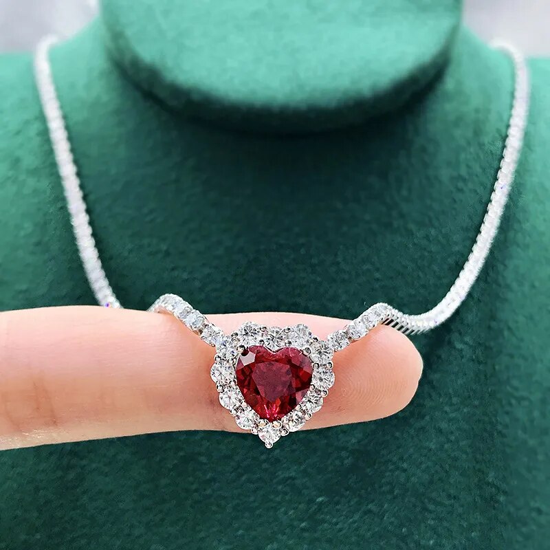 collier avec pendentif en diamant pour femmes 100% argent Sterling 925.