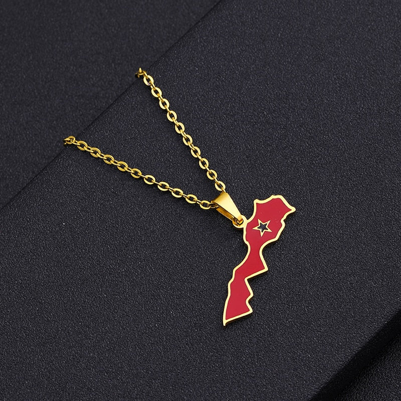 Collier pendentif kingdom of morocco pour hommes et femmes.