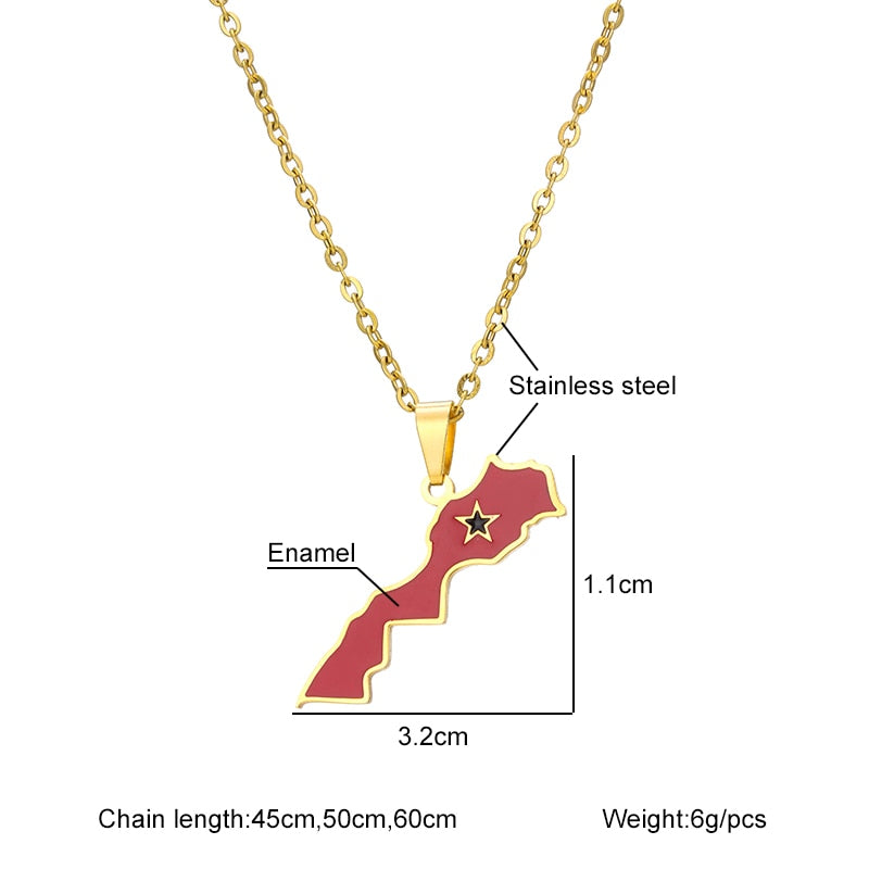 Collier pendentif kingdom of morocco pour hommes et femmes.