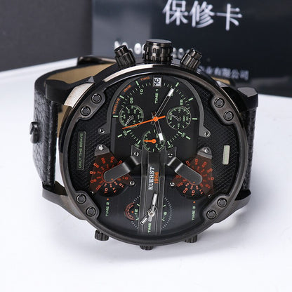 Montre luxe élégante pour hommes ronde bracelet en acier inoxydable.