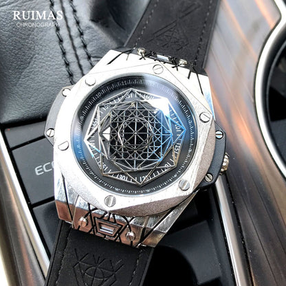 montres de sport militaire pour hommes, montre-bracelet de luxe avec bracelet en cuir.