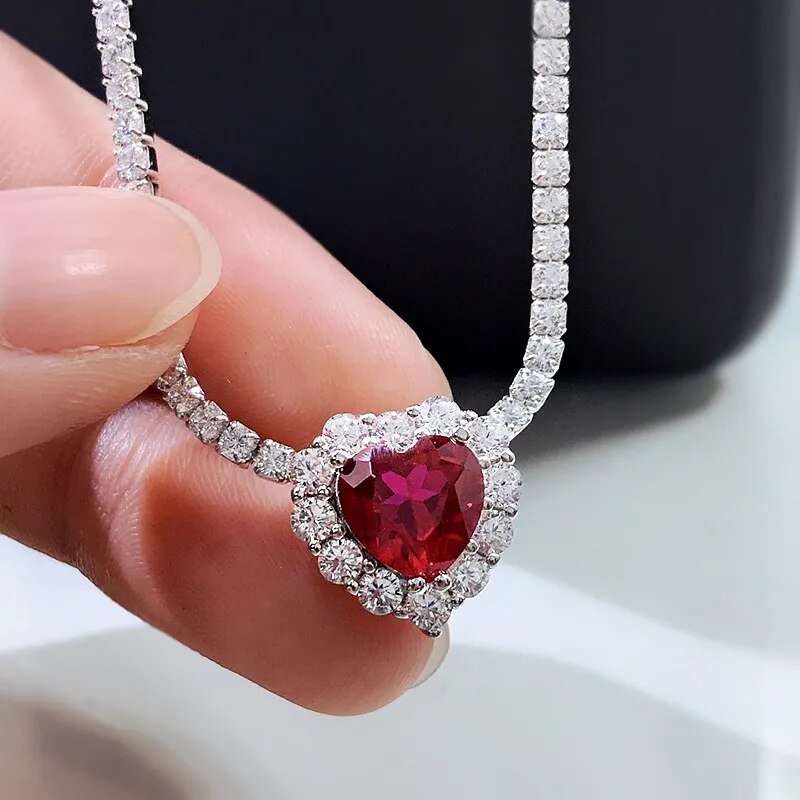 collier avec pendentif en diamant pour femmes 100% argent Sterling 925.