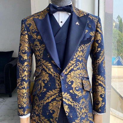 Costumes luxe pour Hommes Mariage Slim Fit Bleu Marine.