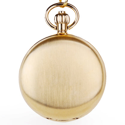 Montre de poche mécanique en acier doré.