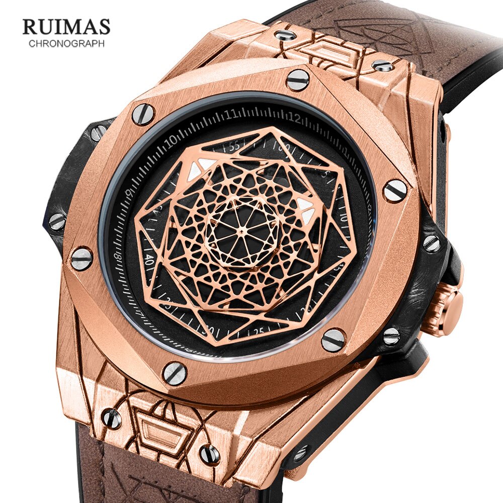 montres de sport militaire pour hommes, montre-bracelet de luxe avec bracelet en cuir.