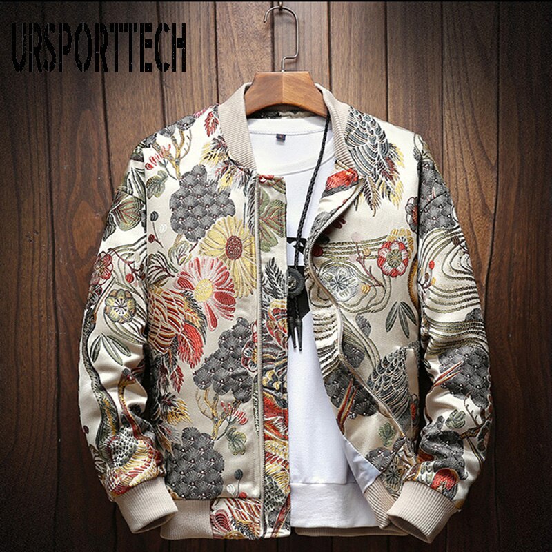 Veste Décontractée Hommes, veste Broderie Slim Fit Bomber,coupe-Vent.