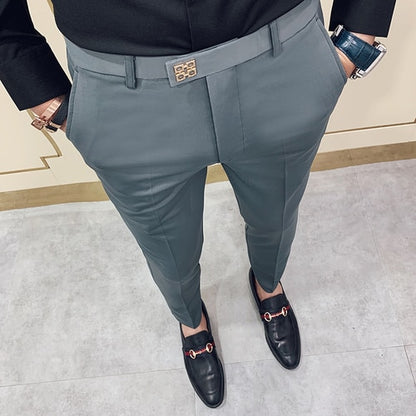 Pantalon Slim Fit pour hommes, pantalon décontracté, longueur de rinçage, haute qualité, printemps, 2022