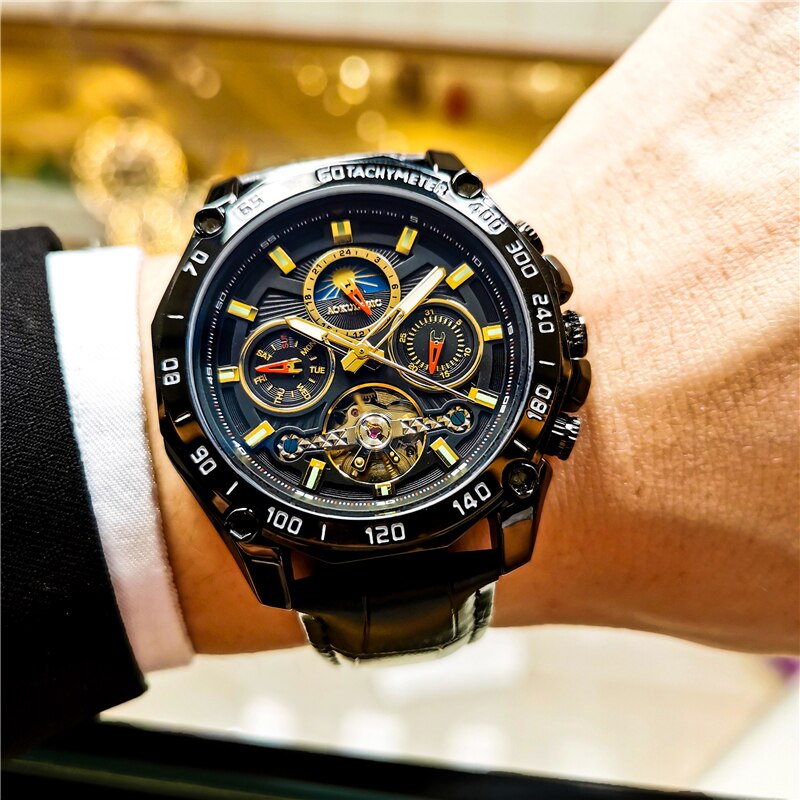 Montre mécanique automatique pour hommes remontage automatique.