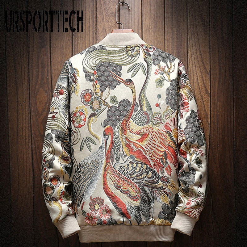 Veste Décontractée Hommes, veste Broderie Slim Fit Bomber,coupe-Vent.
