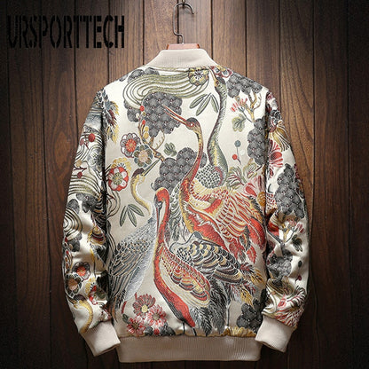 Veste Décontractée Hommes, veste Broderie Slim Fit Bomber,coupe-Vent.