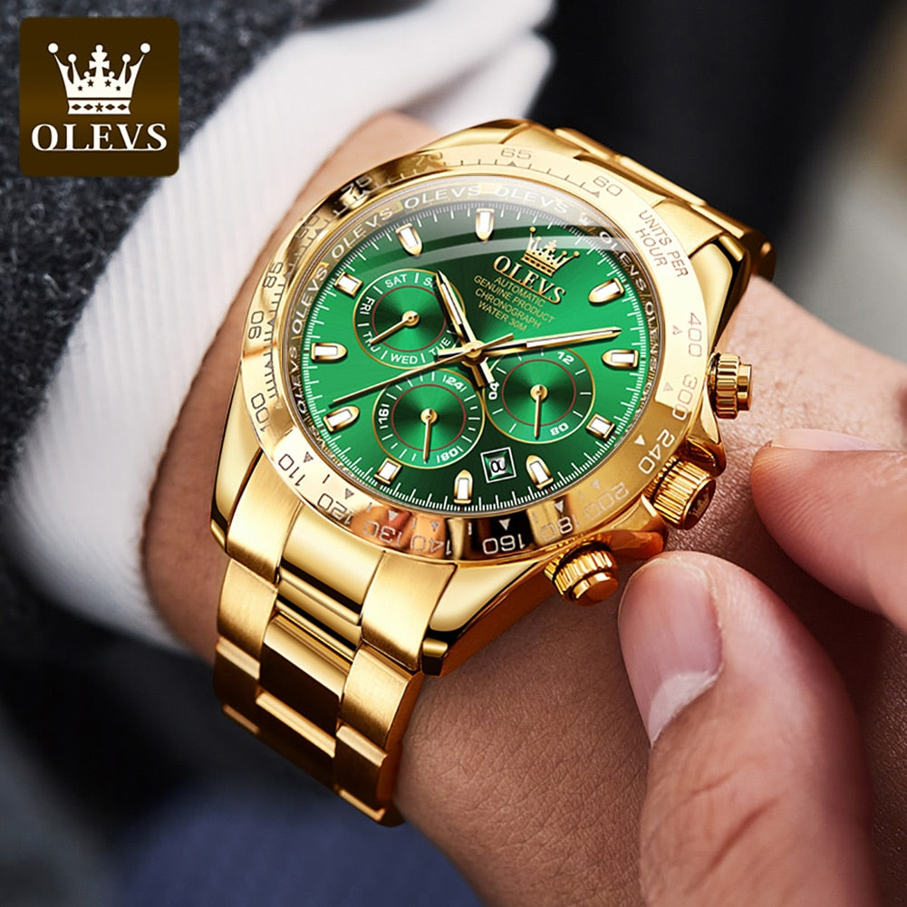 montre pour hommes étanche mécanique automatique montres chronographe.