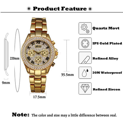 Montre luxe élégante pour femme avec chiffres romains .