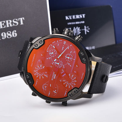 Montre luxe élégante pour hommes ronde bracelet en acier inoxydable.