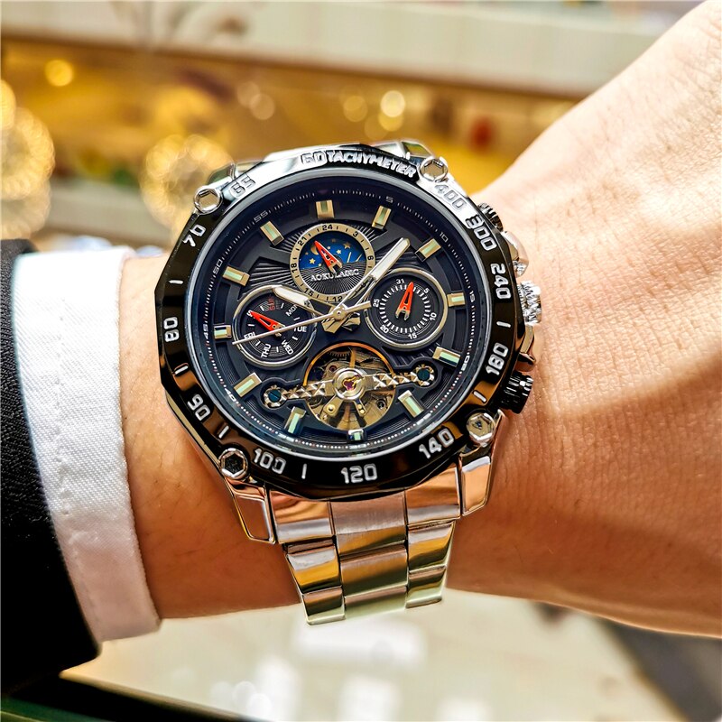 Montre mécanique automatique pour hommes remontage automatique.