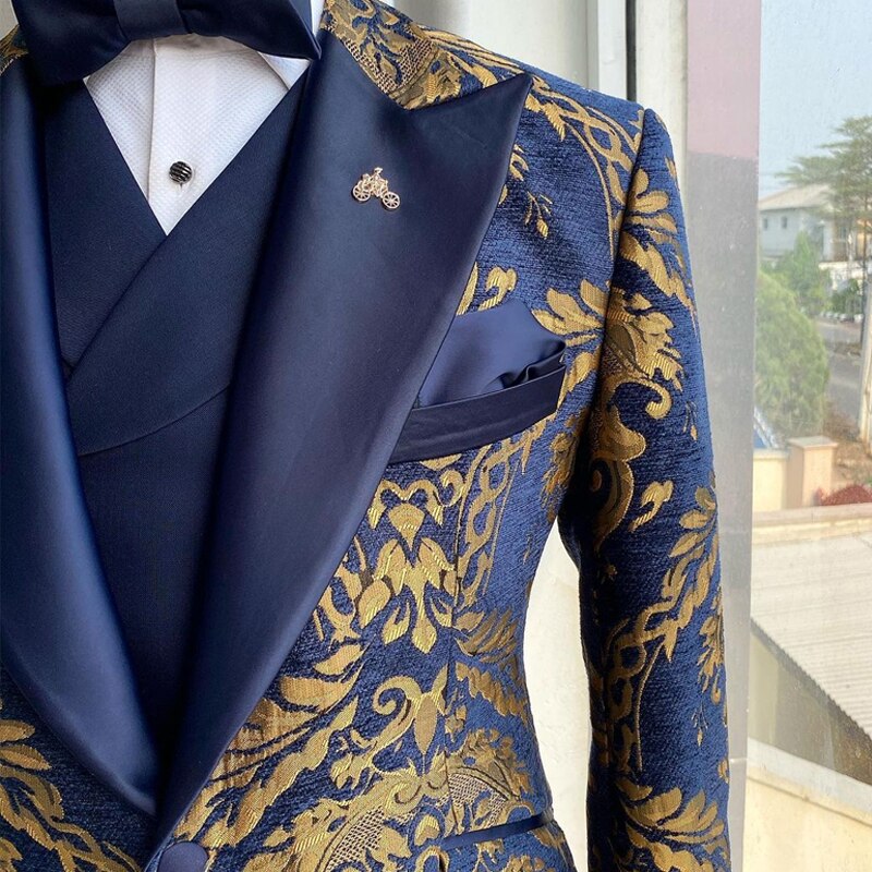 Costumes luxe pour Hommes Mariage Slim Fit Bleu Marine.