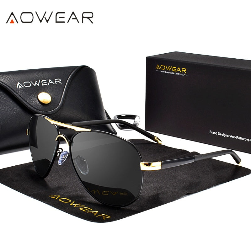 Lunettes de soleil d'aviation pour hommes luxe.
