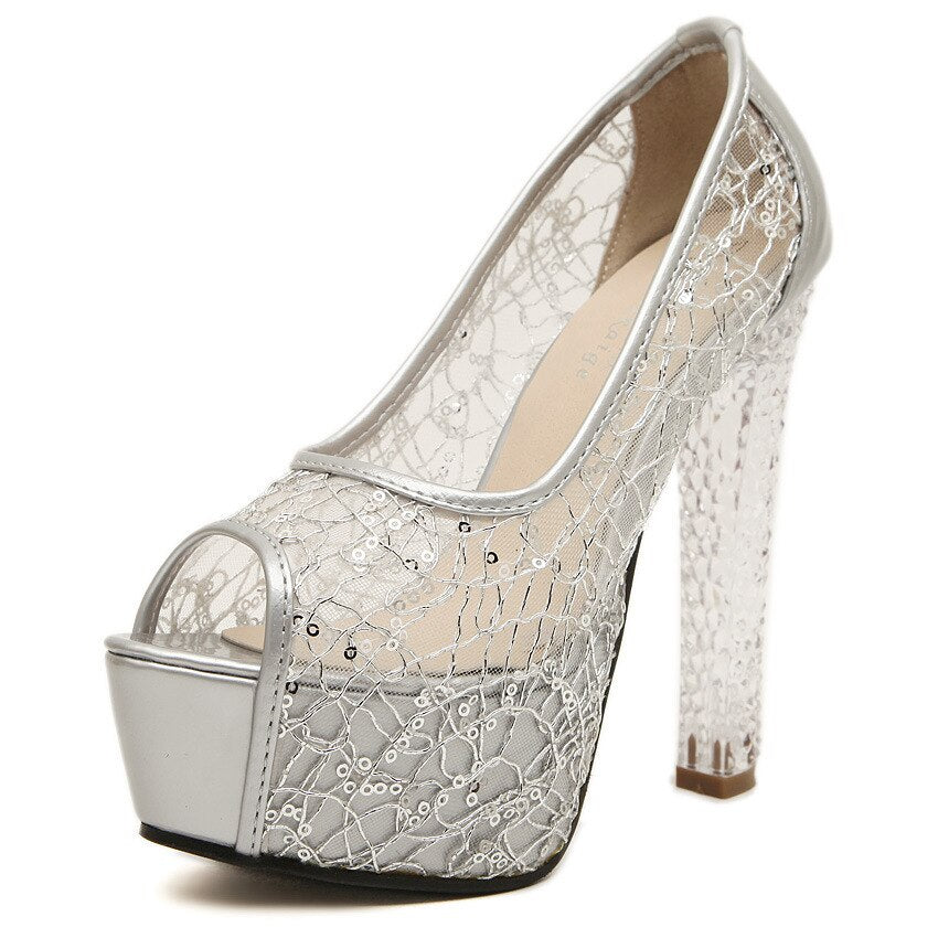 Chaussures à talons hauts pour femmes, escarpins à plateforme.