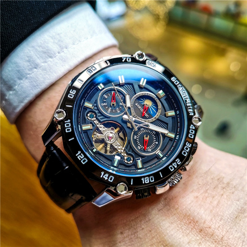Montre mécanique automatique pour hommes remontage automatique.