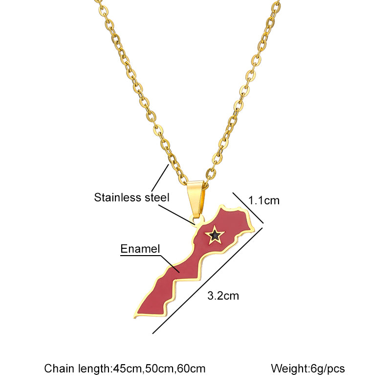 Collier pendentif kingdom of morocco pour hommes et femmes.