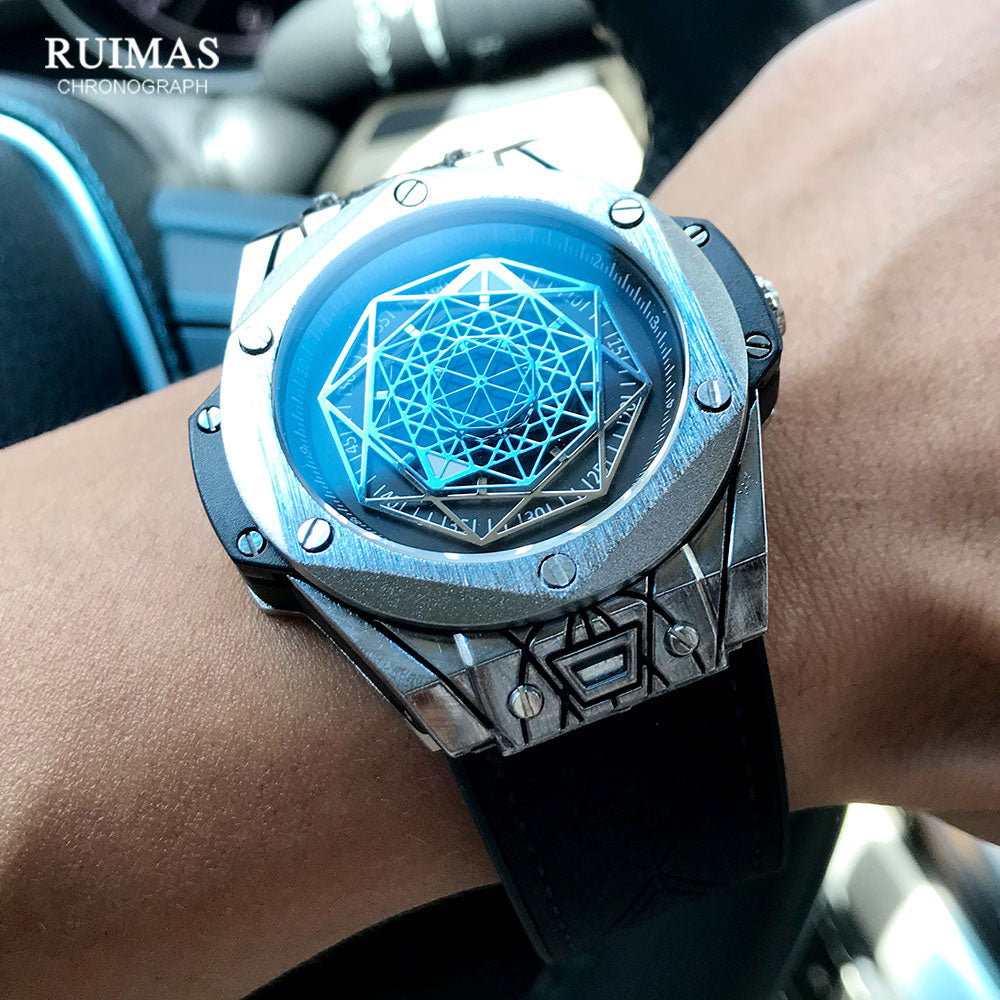 montres de sport militaire pour hommes, montre-bracelet de luxe avec bracelet en cuir.