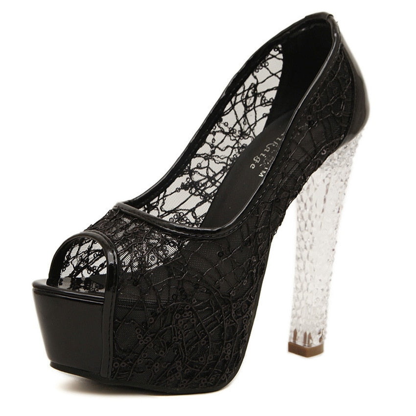 Chaussures à talons hauts pour femmes, escarpins à plateforme.