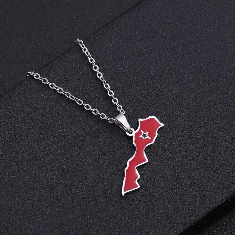 Collier pendentif kingdom of morocco pour hommes et femmes.