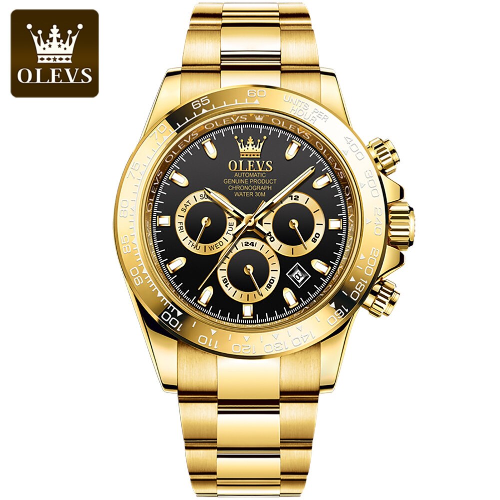 montre pour hommes étanche mécanique automatique montres chronographe.
