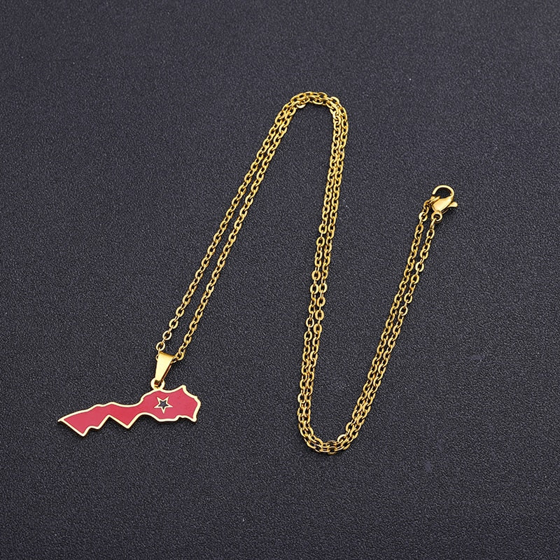 Collier pendentif kingdom of morocco pour hommes et femmes.