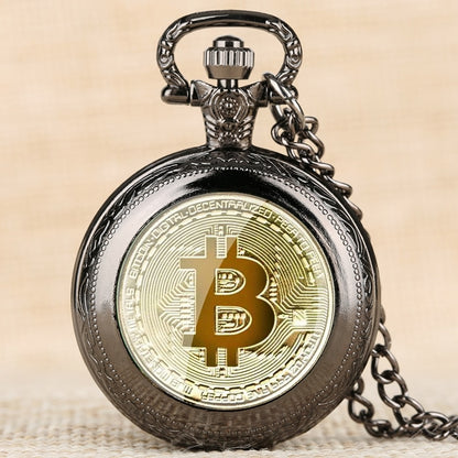 Montre de poche à quartz rétro plaquée fongique Bitcoin.