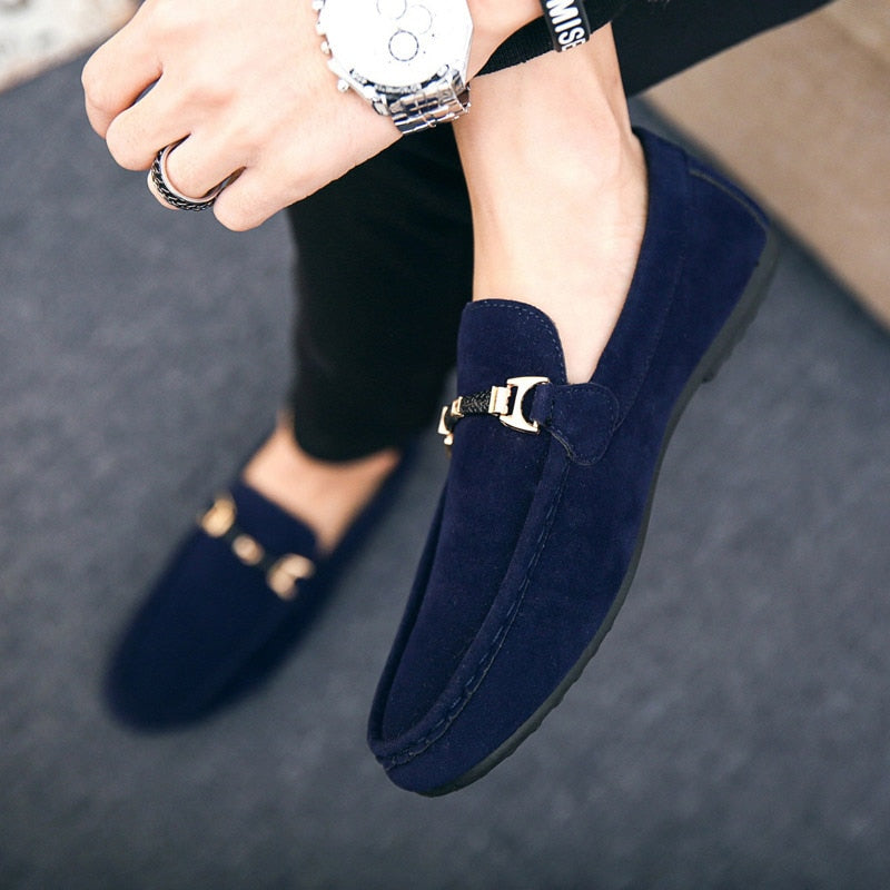 Mocassins d'été pour hommes, chaussures de conduite à pois.