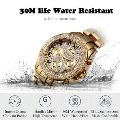Montre luxe élégante pour femme avec chiffres romains .