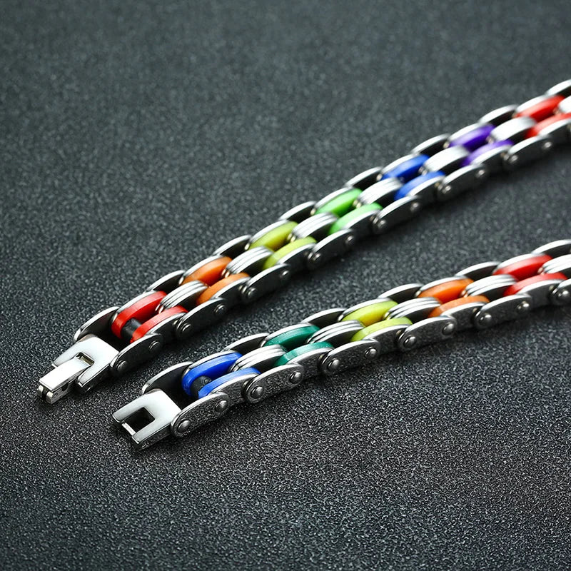 Bracelet en Silicone et Acier Inoxydable pour Homme et Femme.