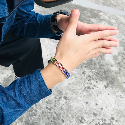 Bracelet en Silicone et Acier Inoxydable pour Homme et Femme.
