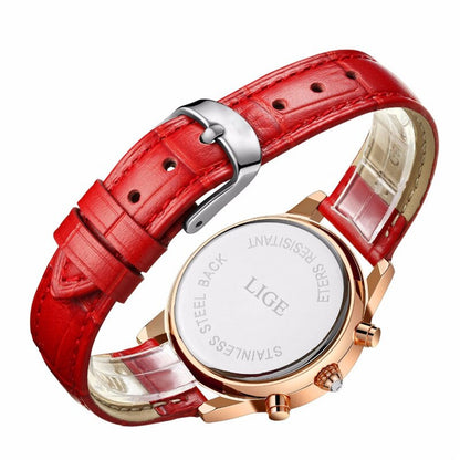 Montre élégante de luxe femmes montres loisirs mode cuir quartz dames.