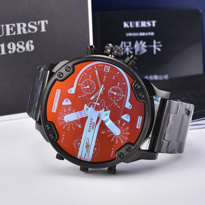 Montre luxe élégante pour hommes ronde bracelet en acier inoxydable.