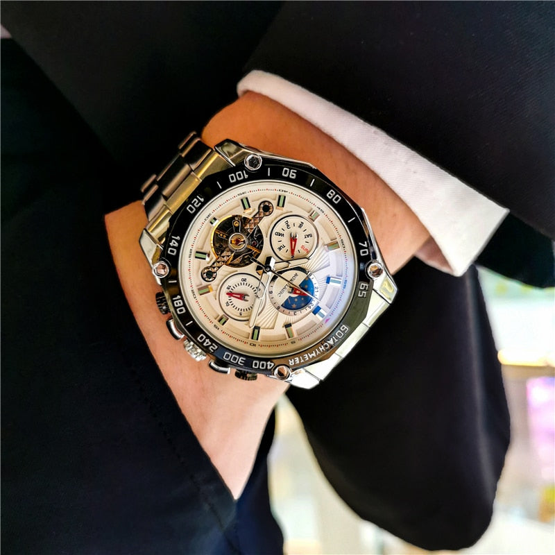 Montre mécanique automatique pour hommes remontage automatique.