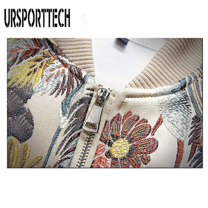 Veste Décontractée Hommes, veste Broderie Slim Fit Bomber,coupe-Vent.