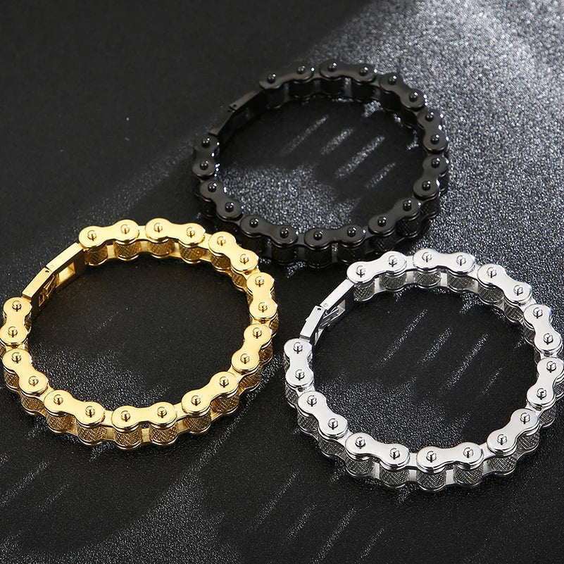 Bracelet en acier inoxydable pour hommes chaîne à maillons.